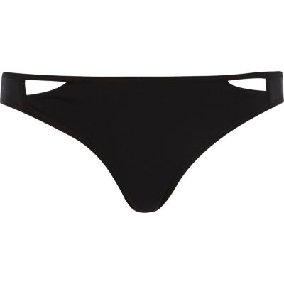 Black cut-out bikini bottoms